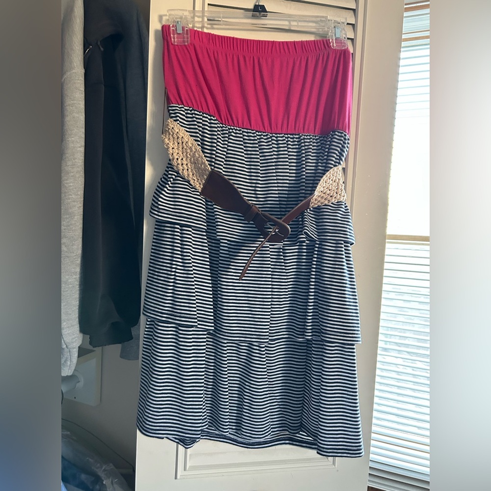 Striped Pink and Navy Sundress